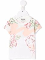 Kenzo Kids t-shirt à imprimé tropical - Tons neutres