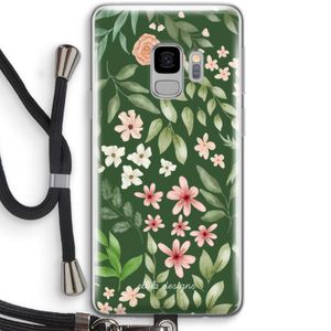 Botanical green sweet flower heaven: Samsung Galaxy S9 Transparant Hoesje met koord