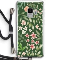 Botanical green sweet flower heaven: Samsung Galaxy S9 Transparant Hoesje met koord
