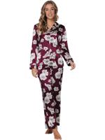 PPastunette Dames Pyjama Satijn - Lange mouwen - Burgundy