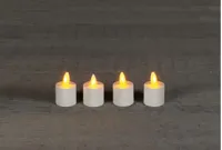Anna&apos;s Collection LED theelicht oplaadbaar flame effect uitbreidingsset 5cm wit 4 stuks