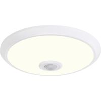 LED Plafondlamp met Bewegingssensor - Dag/Nacht Sensor - 20W 1500lm - Natuurlijk Wit 4200K - Rond Wit Opbouw