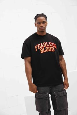 Fearless Blood Logoprint T-Shirt Heren Zwart/Rood - Maat XS - Kleur: RoodZwart | Soccerfanshop