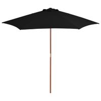 Parasol met houten paal 270 cm zwart - thumbnail