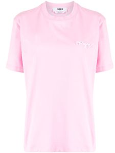 MSGM t-shirt à logo poitrine - Rose