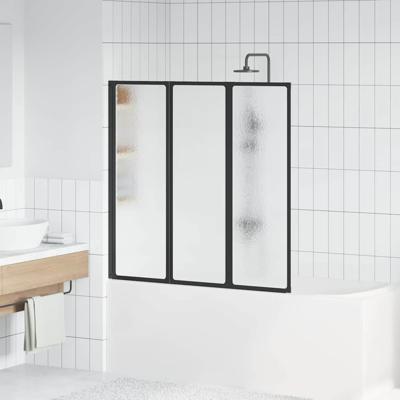 Douchescherm Zwart 120 x 2 x 117 cm Aluminium