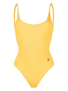 The Attico maillot de bain à logo imprimé - Jaune