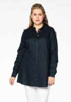 Yoek Overhemdblouse linnen | Blauw | Maat 46/48