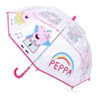 Disney Peppa Pig paraplu - transparant/roze - D71 cm - voor kinderen