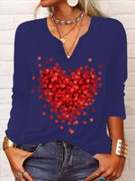 Casual Loose Heart/Cordate T-Shirt - thumbnail