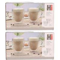 Koffieglazen - 6x - dubbelwandig - 270 ml - cappuccino glazen