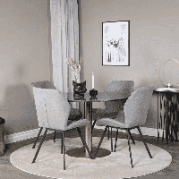 Nohr Ronde Eettafel 'Lenton' Marmer, 106cm, kleur Donkergrijs/Goud