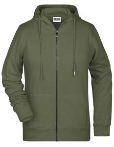 James & Nicholson JN8025 Ladies´ Zip-Hoody - /Olive - 3XL