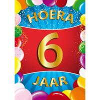 6 jaar verjaardag versiering poster - 59 x 84 cm - leeftijd feestartikelen