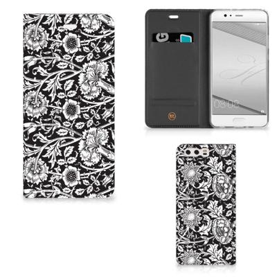 Huawei P10 Plus Smart Cover Black Flowers Huawei P10 Plus Smart Cover Black Flowers