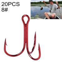 20 stuks klassieke rode hoge Carbon stalen visserij drie-jaw Treble haken
