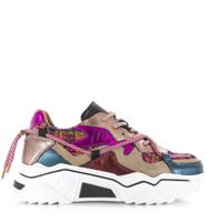 DWRS LABEL DWRS label - Jupiter tweed beige fuchsia Beige Leer Lage sneakers Dames