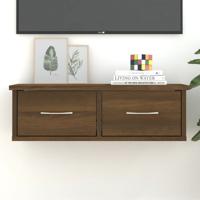 Wandkast 60x26x18,5 cm bewerkt hout bruin eikenkleur