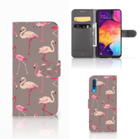 Samsung Galaxy A50 | Telefoonhoesje | Met pasjeshouder | Flamingo