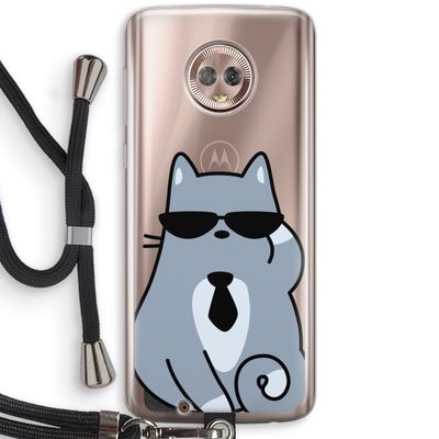 Cool cat: Motorola Moto G6 Transparant Hoesje met koord