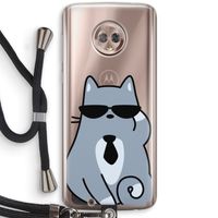Cool cat: Motorola Moto G6 Transparant Hoesje met koord