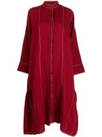 LOVEBIRDS robe courte boutonnée en laine - Rouge