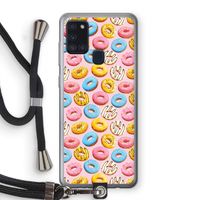 Pink donuts: Samsung Galaxy A21s Transparant Hoesje met koord