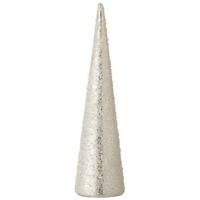 J-Line Kerstboom - Kegel parel glas - wit| zilver - 36 cm