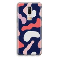 Memphis Shapes Pink: OnePlus 6 Transparant Hoesje