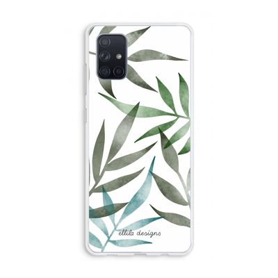 Tropical watercolor leaves: Galaxy A71 Transparant Hoesje