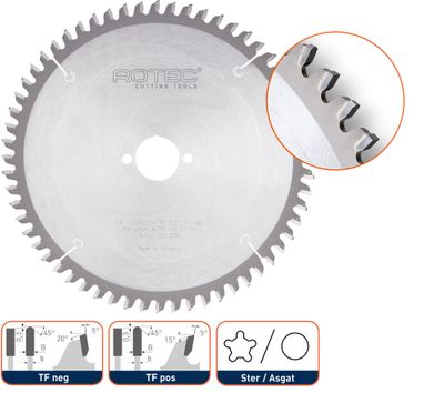 Rotec HM zaagblad voor NF-metalen, ø232x2,8x30mm Z=62 TF neg - 5551105