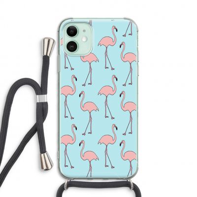 Anything Flamingoes: iPhone 11 Transparant Hoesje met koord