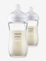 Set van 2 glazen flesjes 240 ml Philips AVENT Natural Response doorzichtig