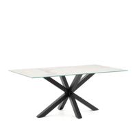 Kave Home Eettafel 'Argo' Keramiek, 180 x 100cm, kleur Wit