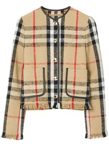 Burberry veste zippée en tweed à carreaux - Tons neutres