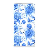 Smart Cover voor Samsung Galaxy A14 4G Flowers Blue