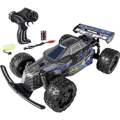 Carson Modellsport Glow Rider Blauw 1:12 RC auto Elektro Buggy 100% RTR 2,4 GHz Incl. accu, oplader en batterijen voor de zender