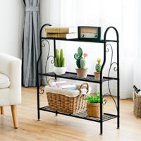Metalen Plantenstandaard met 3 Niveaus Multifunctionele Opbergplank Bloempotstandaard voor Tuin Balkon en Woonkamer (72 x 25 x 85 cm)