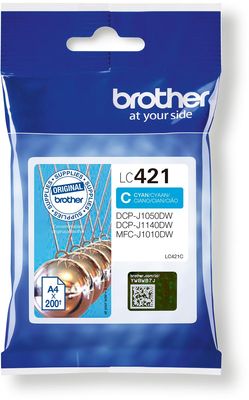 Brother inktcartridge, 200 pagina&apos;s, OEM LC-421C, cyaan