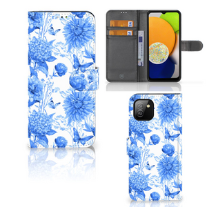 Hoesje voor Samsung Galaxy A03 Flowers Blue