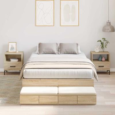 Opbergbedframe Sonoma Eiken 236.5 x 120 x 31.5 cm Bewerkt hout
