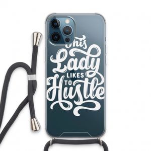 Hustle Lady: iPhone 13 Pro Max Transparant Hoesje met koord