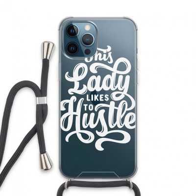 Hustle Lady: iPhone 13 Pro Max Transparant Hoesje met koord