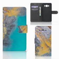 Samsung Galaxy J7 2016 | Bookcase | Marble Blue Gold