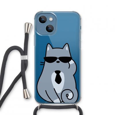 Cool cat: iPhone 13 mini Transparant Hoesje met koord