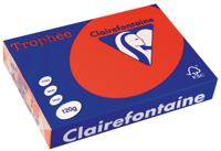 Clairefontaine Trophée Intens, gekleurd papier, A4, 120 g, 250 vel, koraalrood