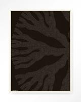 Urban Cotton Wandkleed 'Circle Dark' 145 x 190cm in Floating Frame - off white