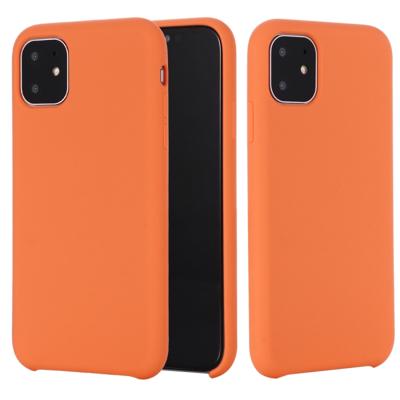 Voor iPhone 11 Pro Max effen kleur Liquid silicone shock proof geval (meloen rood)