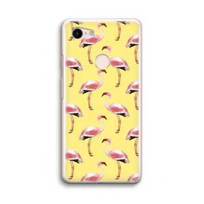 Flamingo's geel: Google Pixel 3 Transparant Hoesje