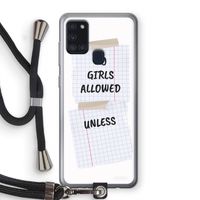 No Girls Allowed Unless: Samsung Galaxy A21s Transparant Hoesje met koord